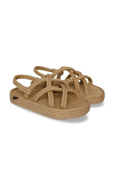 Nomadic Republic Beige Women's Rope Platform Sandals - Bodrum