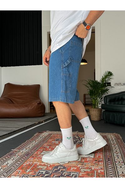BYBASICMAN Denim Shorts with Blue Side Detail Rc-4388