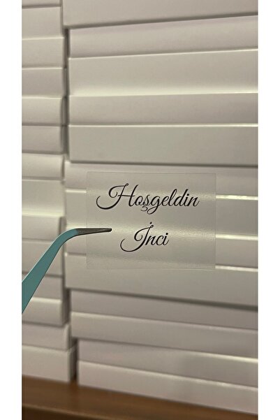 ButikSosyetik Şeffaf Etiket Hoşgeldin Yazılı kişiye özel 42 Adet 5x4 cm