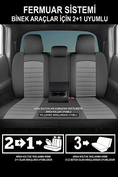 GM-DESIGN Mocha Tay Tüyü Üniversal Oto Koltuk Kılıfı - 5 Koltuk Tam Set