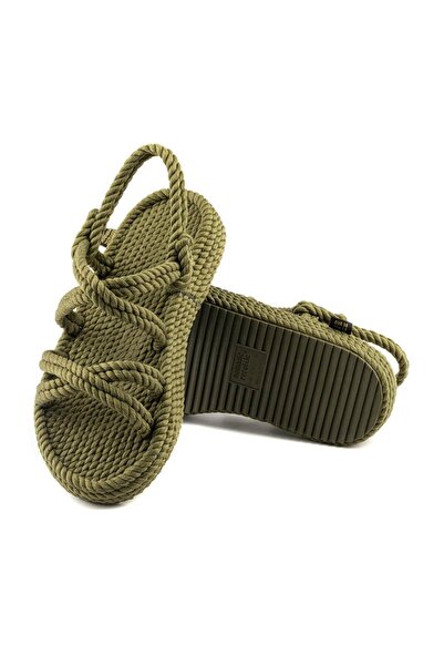 Nomadic Republic Tahiti Platform Women's Rope Sandals - Khaki
