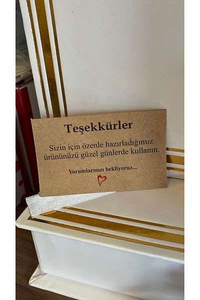 ButikSosyetik Kraft E-Commerce Thank You Card 5X8 cm 100 Pieces
