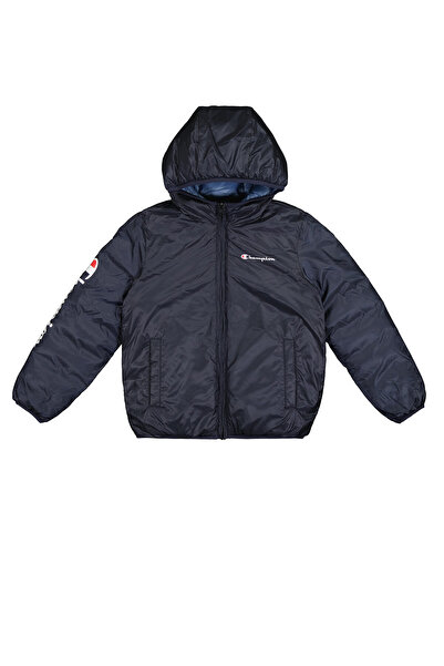 Champion Outdoor Hooded Jacket Lacivert Çocuk Kapüşonlu Ceket -306870-BS501