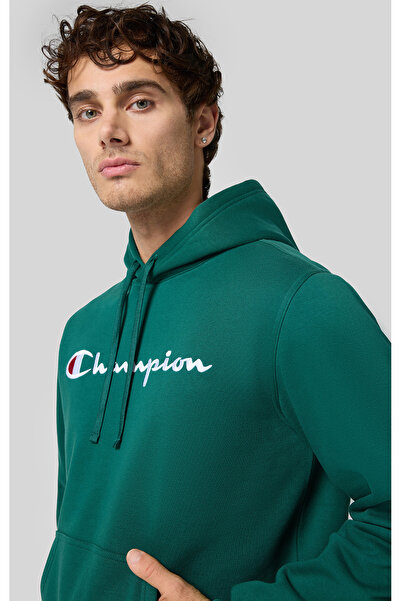 Champion Script Shop Hooded Sweatshirt Yeşil Erkek Kapüşonlu Sweatshirt-220253-GS502
