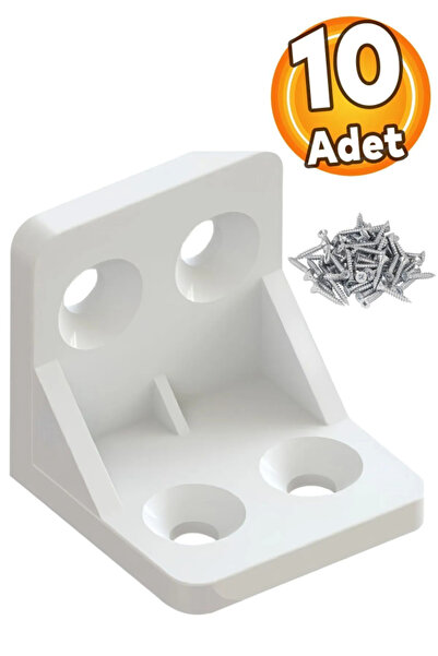 Serra Mobilya Eşya Dolap Köşebent Bağlantı Sabitleme Sabitleyici L Gönye 28x28x30 Mm Plastik (10 ADET)