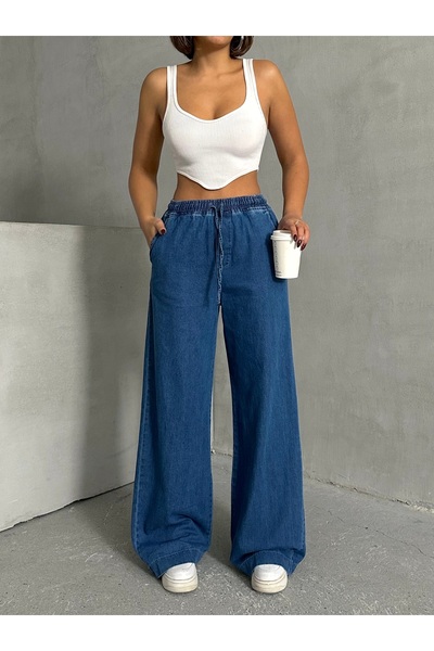 prova Blugi cu talie înaltă cu picioare late cu talie elastică MISSPA0384