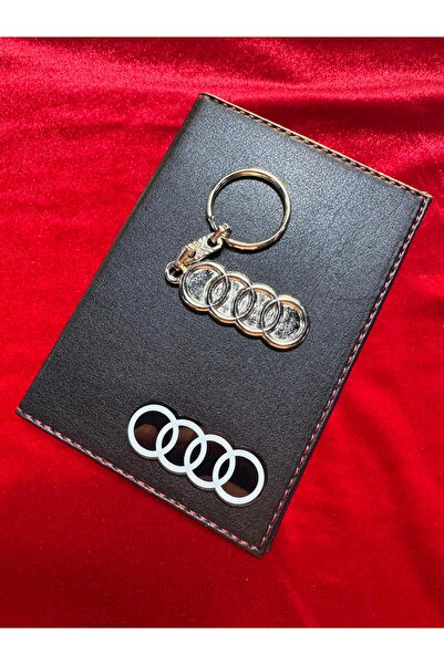 ATTA PAZARLAMA سلسلة مفاتيح وحامل ترخيص من الجلد الأسود من زجاج شبكي منقوش، و...