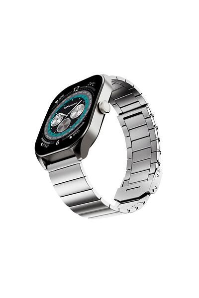 HiFuture Apex 2.04 Inch Amoled Screen Bluetooth 5.3 Smart Watch - Silver with Sports Tracking and Calling