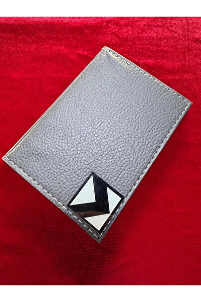 ATTA PAZARLAMA حامل ترخيص من الجلد الرمادي من زجاج شبكي منقوش، حافظة ترخيص، م...