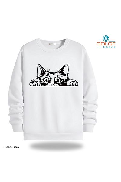 Gölge Store Fun and Cute - Cute Cases of Paw Friends - Crew Neck Unisex Slimfit Sweatshirt