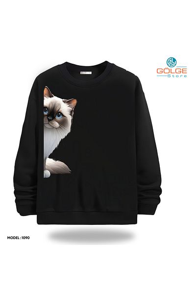 Gölge Store Забавно и сладко - Сладки ситуации на приятели с лапи - Унисекс суитшърт с кръгло деколте
