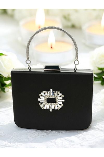 Gloriys Ayakkabı & Çanta 343 geantă rochie de seară din piatră satinată