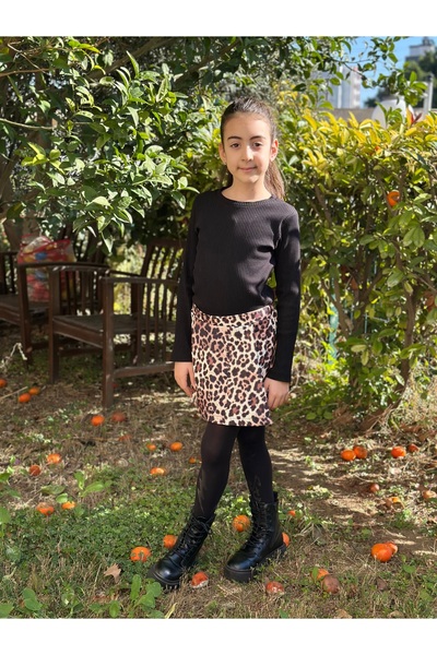 ENJOY BEBE TEKSTİL 4578 LEOPAR ŞORT ETEK