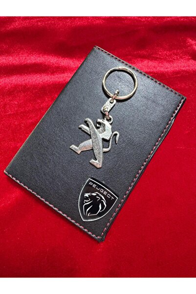 ATTA PAZARLAMA Kabartmalı Pleksi Siyah Deri Peugeot Markalı Anahtarlık Ve Ruh...