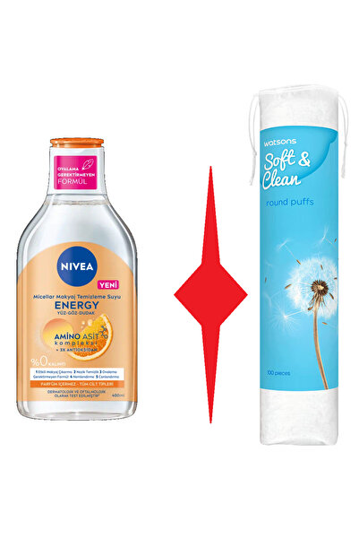 NIVEA Antioksidan İçeren Enerji Verici Makyaj Temizleme Suyu 400ml Pamuk Hedi...