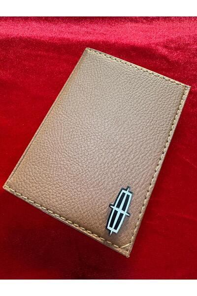 ATTA PAZARLAMA حامل ترخيص من الجلد البني من زجاج شبكي منقوش، حافظة ترخيص، محف...