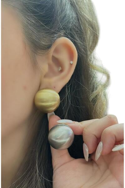 MyladyAccessoriess حلق فضي اللون من الفولاذ - تفاصيل لوحة غير لامعة