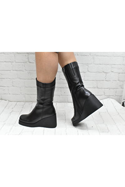 Kesim Shoes Hakiki Deri Kadın Kürklü Bot