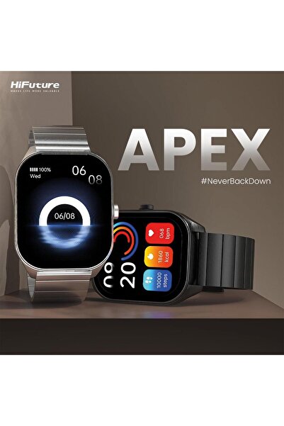 HiFuture Apex Akıllı Saat 2.04 Inç Amoled Ekran Bluetooth 5.3 Arama Özellikli Spor Takipli Siyah