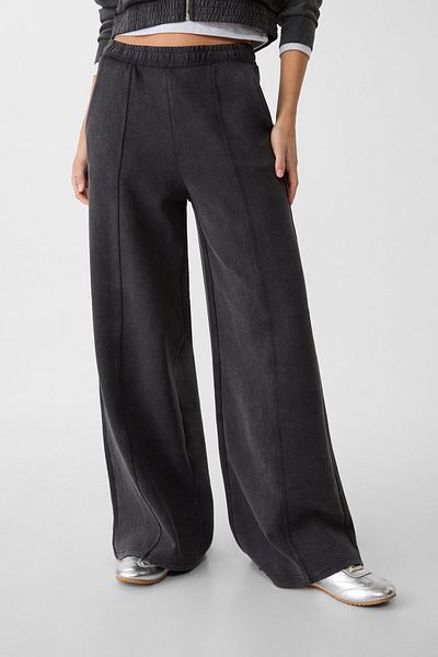 Stradivarius Wide Leg Interlock Pants