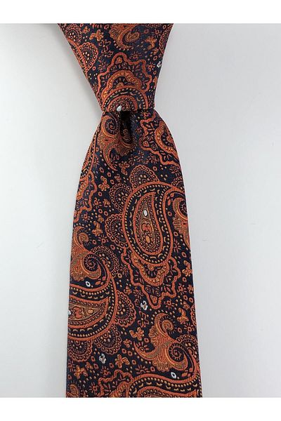 PİERRONİ Orange Shawl Pattern Handkerchief Tie