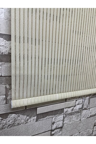 PERDECİNİZ TRANSPARAN KREM RENK STOR PERDE ALÜMİNYUM KASA (Düz) en xboy