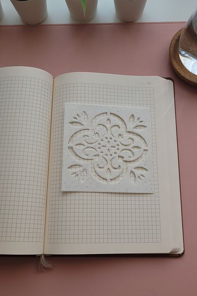 Karmelom Studio Clover Patterned Mandala Drawing Ruler - Painting Template