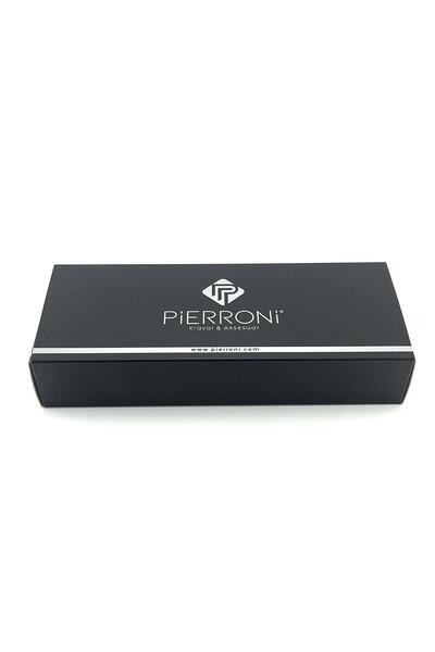 PİERRONİ Lacivert Mavi Şal Desenli Slim Kravat P0369