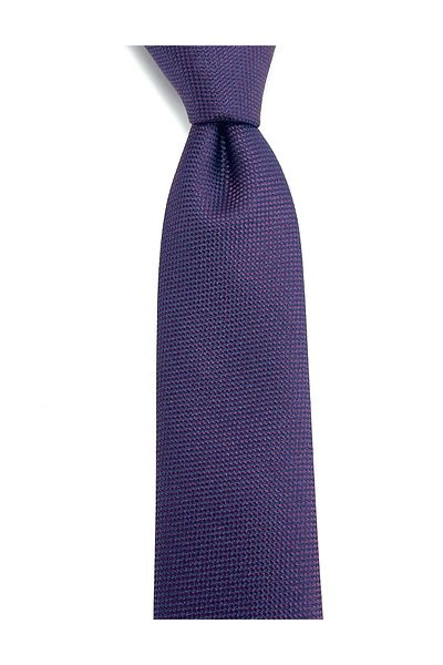 PİERRONİ Navy Blue Plum Patterned Slim Tie