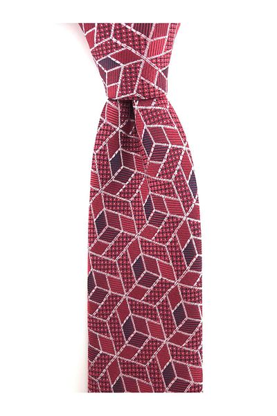 PİERRONİ Light Burgundy White Patterned Slim Tie