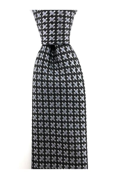 PİERRONİ Black Gray Dotted Slim Tie