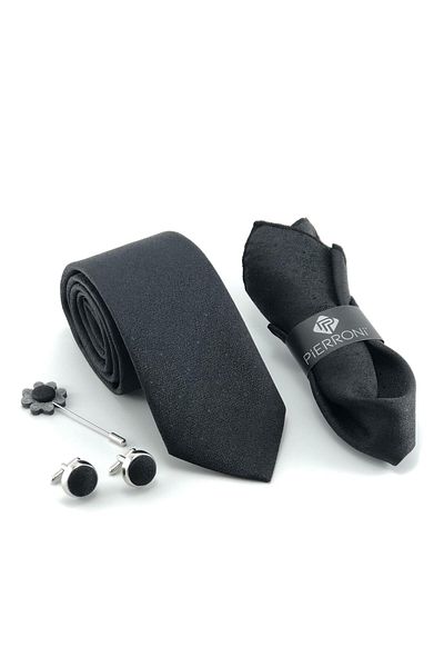 PİERRONİ Black Tie Set of 4 Special Combination Wooden Boxed
