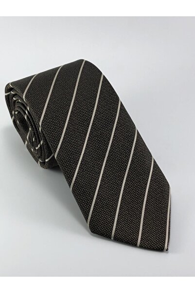 PİERRONİ Brown Cream Striped Tie