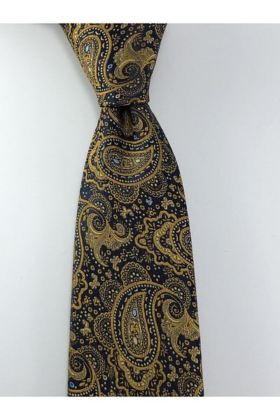 PİERRONİ Gold Mustard Shawl Pattern Handkerchief Tie