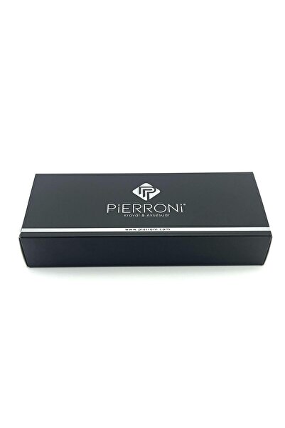 PİERRONİ Lila Saks Desenli Mendilli Kravat