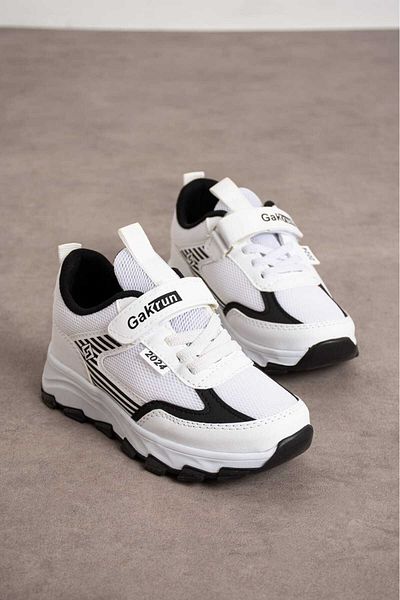 GAK RUN Sneakerși unisex pentru copii cu velcro, elastici, confortabili, casual, cu talpă din polietilenă ușoară