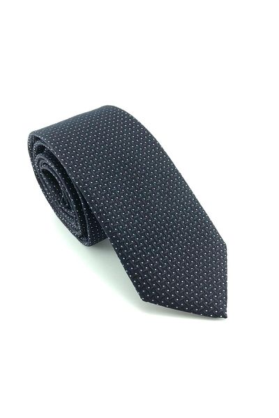 PİERRONİ Dark Navy White Dotted Slim Tie