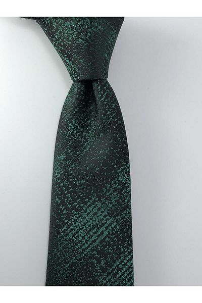 PİERRONİ Black Green Shadow Pattern Handkerchief Tie