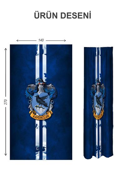 Doruklar Home Collection Digital Printing Washable Harry Potter Pattern 2 Wings Baby and Children's Room Background Curtain
