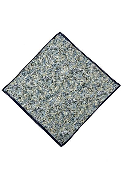 PİERRONİ Beige Navy Blue Patterned Handkerchief