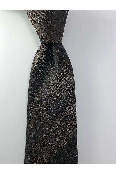 PİERRONİ Black Brown Shadow Pattern Handkerchief Tie