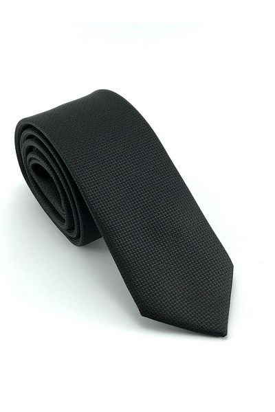 PİERRONİ Black Oxford Pattern Slim Tie