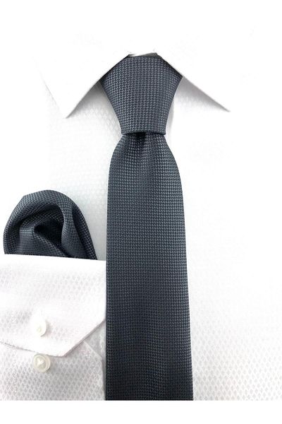 PİERRONİ Smoked Oxford Pattern Handkerchief Tie