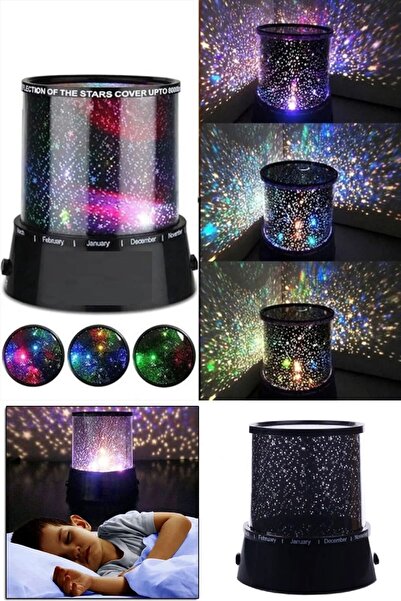 İBOVİA Dönen Gece Lambası Yıldız Yansıtmalı Led Lamba Projeksiyon Gece