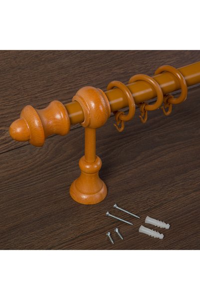wenthi Meşe Ahşap Rustik Tek Raylı Perde Askısı Venti 200 Cm