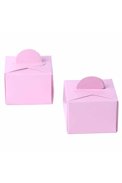 TURKUAZ PARTY Lokum Kutusu - Küp - Pembe 50li
