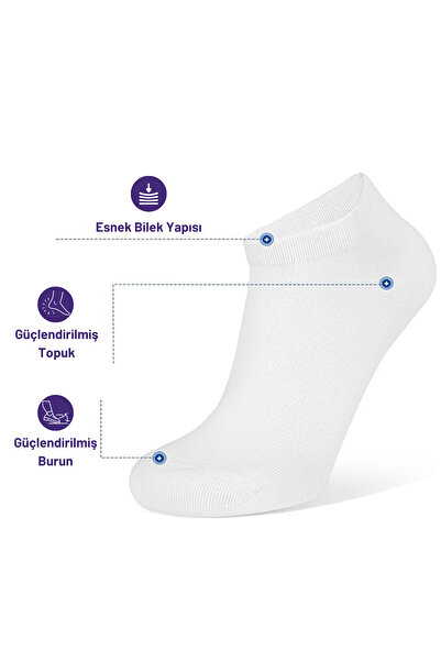 BLACK DEER 6 ζευγάρια λευκές κάλτσες από βαμβάκι από μπαμπού μέχρι τον αστράγαλο Κάλτσες Unisex Ανδρικές, γυναικείες κάλτσες