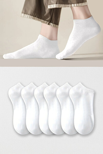 BLACK DEER 6 чифта бели бамбукови памучни чорапи до глезена, унисекс, мъжки и дамски чорапи