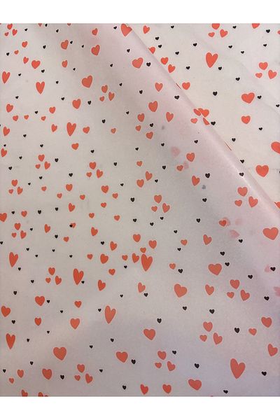 Hayal.kirtasiyesi Plush Paper 50X70 cm 10 Pieces Pink Heart Valentine's Day Gift Package