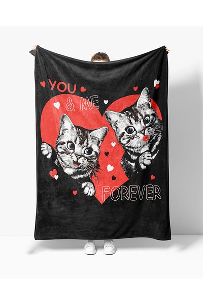 Erays Home Erayshome Valentine's Day Patterned Printed Fleece TV Blanket
